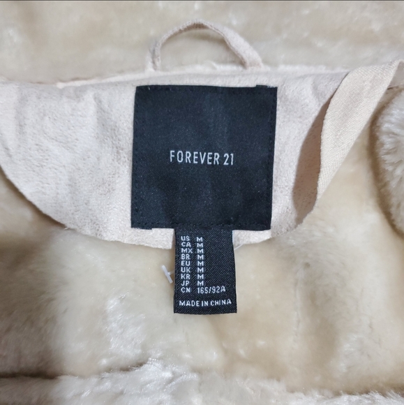 Forever 21 Off-White Teddy Moto Coat - Picture 4 of 4
